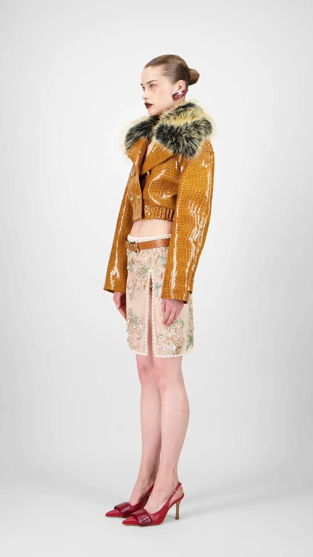 Beaded Tulle Short Skirt - Image 3