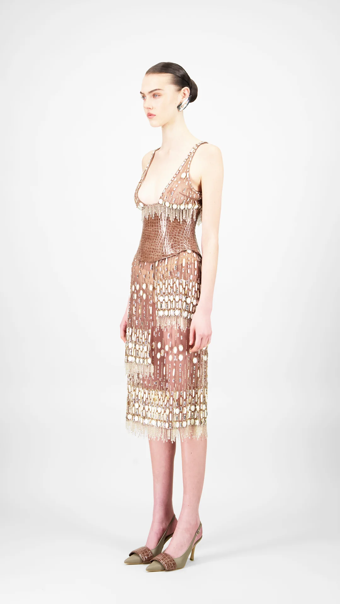 Layered Beaded Short Dress - Image 3