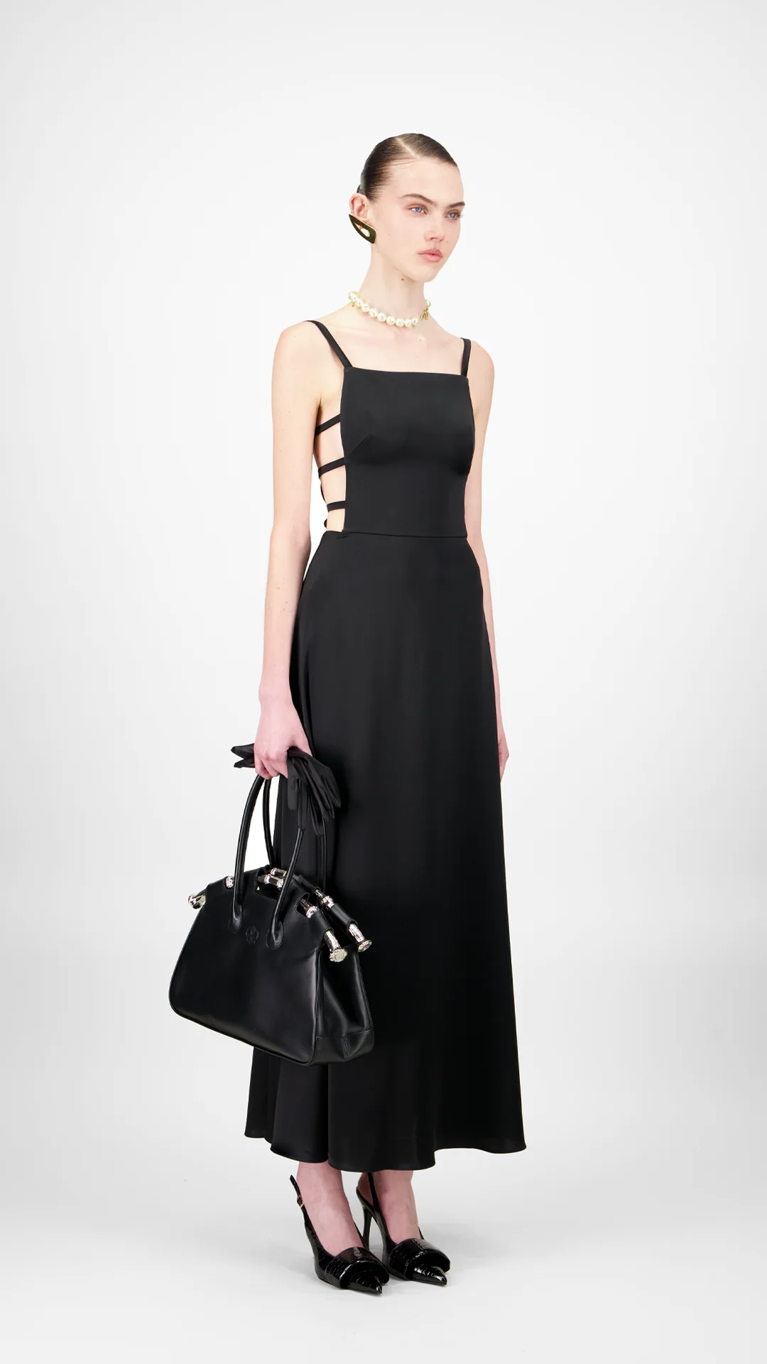 Silky Satin Midi Dress - Image 3